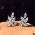 Delicate Leaf Marquise AAA Zircon Stud Earrings For Women view 1