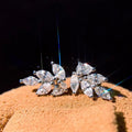 Delicate Leaf Marquise AAA Zircon Stud Earrings For Women view 3