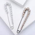 Alloy Pearl Safety Pin Brooch For Sweaters Coats And Scarves view 1