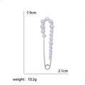 Alloy Pearl Safety Pin Brooch For Sweaters Coats And Scarves view 5