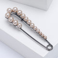 Alloy Pearl Safety Pin Brooch For Sweaters Coats And Scarves view 2