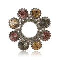 Metal Alloy Rhinestone Wreath Brooch Pin For Shawl And Coat view 5
