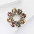 Metal Alloy Rhinestone Wreath Brooch Pin For Shawl And Coat view 3