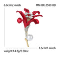 Alloy Hibiscus Flower Brooch Pin For Womens Coat Decoration view 6