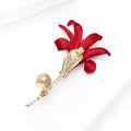 Alloy Hibiscus Flower Brooch Pin For Womens Coat Decoration view 4