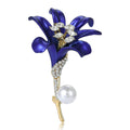 Alloy Hibiscus Flower Brooch Pin For Womens Coat Decoration view 2