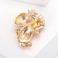 Alloy Enamel Rabbit Carrot Brooch With Rhinestone Animal Design view 4