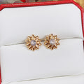Style Sunflower Rhinestone Stud Earrings, Light Luxury Fashion Jewelry For Women view 2