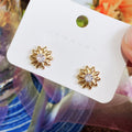 Style Sunflower Rhinestone Stud Earrings, Light Luxury Fashion Jewelry For Women view 1