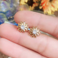 Style Sunflower Rhinestone Stud Earrings, Light Luxury Fashion Jewelry For Women view 3