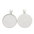 25mm Zinc Alloy Round Bezel Charm Pendant for DIY Necklace Bracelet Jewelry Making view 3