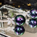 Korean Vintage Faux Pearl Flower Drop Earrings With Micro Pave Zircon For Women Dropshipping view 4