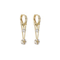 Elegant Korean Long Heart Hoop Ear Cuffs Gold Alloy Rhinestone Crystal Ball Tassel Drop Earrings view 5