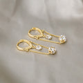 Elegant Korean Long Heart Hoop Ear Cuffs Gold Alloy Rhinestone Crystal Ball Tassel Drop Earrings view 3