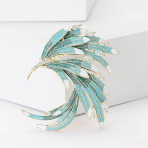 Copper Zircon Phoenix Brooch Pin For Women's Suits And Coats