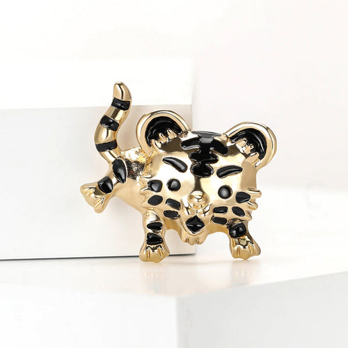 Alloy Enamel Tiger Brooch Pin For Suits And Coats