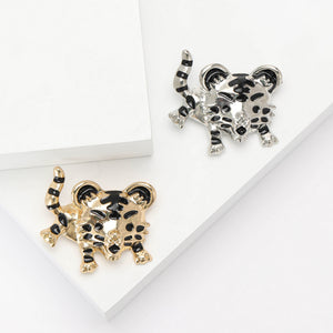 Alloy Enamel Tiger Brooch Pin For Suits And Coats