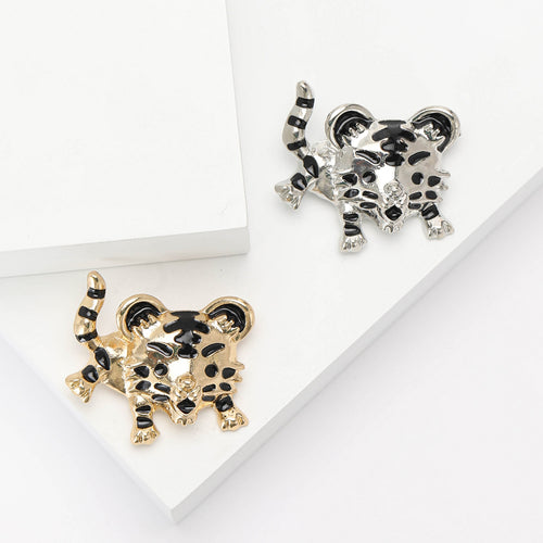 Alloy Enamel Tiger Brooch Pin For Suits And Coats