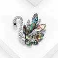 Alloy Abalone Shell Swan Brooch Pin For Versatile Apparel Styling view 2