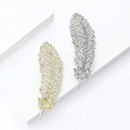 Alloy Rhinestone Leaf Brooch Fashion Plant Lapel Pin Accessory view 3
