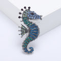 Alloy Rhinestone Seahorse Brooch For Ocean Animal Lapel Decoration view 4