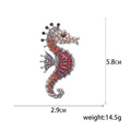 Alloy Rhinestone Seahorse Brooch For Ocean Animal Lapel Decoration view 5