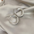 Elegant Gold Alloy Wide Chunky Hoop Earrings For Women Creative Minimalist Metal Ear Buckle Earrings view 4