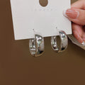Elegant Gold Alloy Wide Chunky Hoop Earrings For Women Creative Minimalist Metal Ear Buckle Earrings view 3