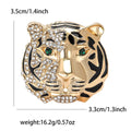 Alloy Rhinestone Tiger Head Brooch Pin For Men's Suit Decoration view 6