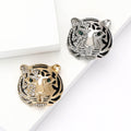 Alloy Rhinestone Tiger Head Brooch Pin For Men's Suit Decoration view 1