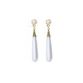 Elegant Korean Style Pearl Teardrop Tassel Dangle Studs With Gold Alloy Cone Accents For Women Earrings view 5