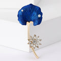 Alloy Enamel Lotus Brooch Pin With Freshwater Pearl For Apparel view 2