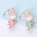 Alloy Cute Jump Rope Rabbit Brooch Pin For Sweaters And Suits view 1