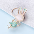 Alloy Cute Jump Rope Rabbit Brooch Pin For Sweaters And Suits view 2