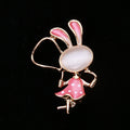 Alloy Cute Jump Rope Rabbit Brooch Pin For Sweaters And Suits view 4