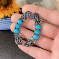 Bohemian Statement Large Earrings With Faux Turquoise, Vintage Ethnic Ear Clips For Women view 4