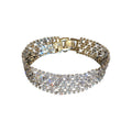 Dazzling Rhinestone Alloy Wide Bangle For Women, Geometric Round Hip Hop Fashion Jewelry view 5