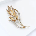 Alloy Rhinestone Wheat Brooch For Womens Suit Lapel Styling view 3