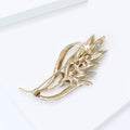 Alloy Rhinestone Wheat Brooch For Womens Suit Lapel Styling view 4
