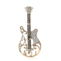 Creative Alloy Rhinestone Guitar Brooch Pin For Women's Suits And Cardigans view 5