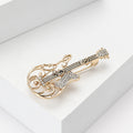 Creative Alloy Rhinestone Guitar Brooch Pin For Women's Suits And Cardigans view 3