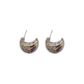 Alloy Geometric C Shape Crinkled Bean Arc Stud Earrings Korean OL Irregular Style view 5