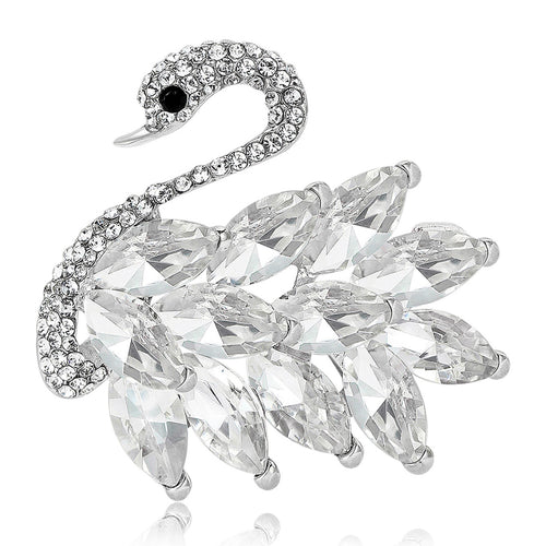 Alloy Swan Lapel Brooch Pin For Sweaters And Coats