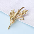 Alloy Crystal Wheat Brooch Pin For Cardigan Shawl Fastening view 2