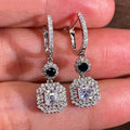Elegant Blue Zircon Drop Earrings For Women AAA Zircon Inlaid High End Statement Jewelry view 1
