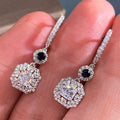 Elegant Blue Zircon Drop Earrings For Women AAA Zircon Inlaid High End Statement Jewelry view 2