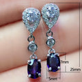 Korean Fashion Blue Crystal Drop Earrings For Women Teardrop Blue Zircon OL Party Jewelry view 3