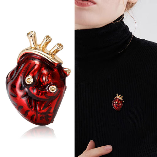 Alloy Heart Shaped Brooch Creative Unisex Clothing Lapel Pin