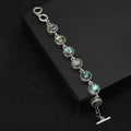 Alloy Abalone Shell Adjustable Bracelet With Creative Three Ring Clasp Brooch view 3