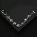 Alloy Abalone Shell Adjustable Bracelet With Creative Three Ring Clasp Brooch view 1